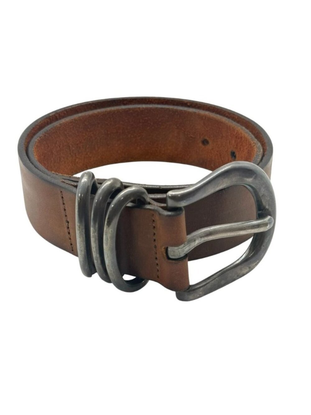 Sundance Women's Belt Brown Leather Chunky Buckle Boho Southwestern USA Size 30 - Picture 15 of 15